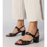  Black women's block heel sandals Melfi | ePonuda.com