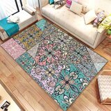  Sa gumenom podlogom 140x220cm - zeleno - roze šarenilo, TG-3113 | ePonuda.com