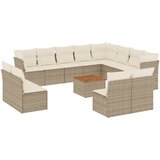 Maison Chic Seti vrtnega pohištva - Vrtna garnitura - Vrtni pohištvo set 13-delna z blazinami bež poli ratan, (21809162) | Shoptok.si