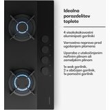 Klarstein Plinska kuhalna plošča Velaire, 4-gorniki z električnim vžigom, združljiva z zemeljskim plinom in utekočinjenim naftnim plinom, 8000 W, 60 cm | Shoptok.si
