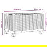 Cvetlično korito s kolesi sivo 80x50x54 cm PP | Shoptok.si