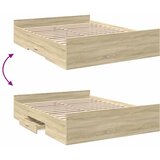  Okvir kreveta s ladicama boja hrasta sonome 150 x 200 cm drveni | shoptok.hr