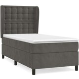 Box spring postelja z vzmetnico temno siva 90x200 cm žamet, (20790572) | Shoptok.si