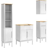  Set namještaja za kupaonicu s ladicama Zidne FLORO 4 pcs Bijelo | shoptok.hr