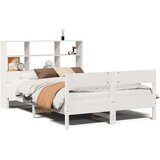 vidaXL Knjižna postelja brez ležišča bela 140x190 cm trdna borovina | Shoptok.si