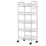  5-katni kolica, kuhinjski kolica, mrežasta polica, kuhinjski kolica s kotačima od sive metalne legure | shoptok.hr