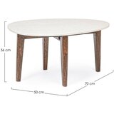 BIZZOTTO Bijeli/u prirodnoj boji stolić za kavu s mramornom pločom 50x70 cm Sylvester &amp;ndash; Slike