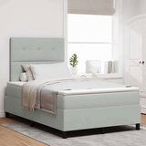 vidaXL Box Spring Krevet s Madracem & LED Svjetlom Svjetlosiva 120x200 cm Baršun | shoptok.hr