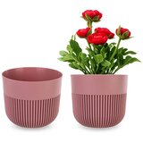 KADAX cvetlični lonec, pokrov za cvetlični lonec, 15 cm, plastika, okrogel, rebrast, roza, (5000346078) | Shoptok.si