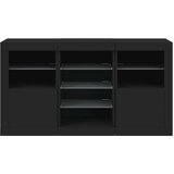 vidaXL Komoda s LED svjetlima crna 123 x 37 x 67 cm Cijene