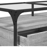  Stolić sa staklenom površinom boja hrasta 98,5x50x45 cm čelik | shoptok.hr
