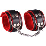 Dominate Me Leather Handcuffs D11 Black-Red Cene