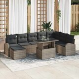  Sjedeća garnitura za vrt s jastukom 9 pcs Siva | shoptok.hr