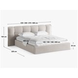 Micadoni Sivi tapecirani bračni krevet s prostorom za odlaganje s podnicom 200x200 cm Eric – | shoptok.hr