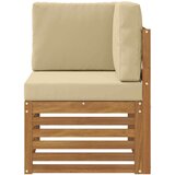 Vanjski kutni kauč Čvrsto drvo akacije Prirodna - Prirodno i bež kutna sofa | shoptok.hr