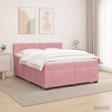  Krevet s box springom, madracem i LED-om Ružičasta 200 x 200 cm | shoptok.hr