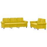 vidaXL 2-dijelni set sofa s jastucima žuti baršunasti Cijene