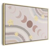  Slika - Joyful Sky - Yellow Cheerful Stars with a Rainbow Against the Phases of the Moon in a Light Beige Sky Hue 90x60 U prirod | shoptok.hr