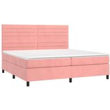 Box spring s madracem LED ružičasti 200x200cm baršunasti | shoptok.hr