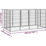 vidaXL Pasja ograda z 12 paneli črna 50x100 cm prašno barvano jeklo | Shoptok.si