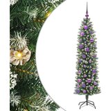 vidaXL Umetno vitko božično drevo med 150 LED Zelena in bela 150 cm | Shoptok.si