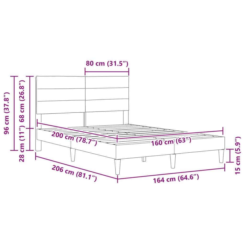  Okvir za krevet Tamnozelena 160 x 200 cm tkanina - Tamnozelena 160 x 200 cm | shoptok.hr