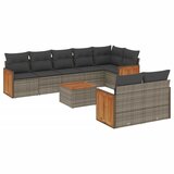  9-dijelni set vrtnih sofa od poliratana s jastucima sivi | shoptok.hr