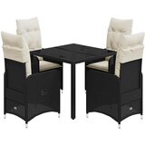  5-dijelni vrtni bistro set od poliratana s jastucima crni | shoptok.hr