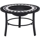 vidaXL Mozaična posuda za vatru crno-bijela 68 cm keramička | shoptok.hr