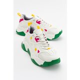 LuviShoes Lecce White Green Multi Women's Sports Shoes Cene