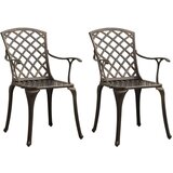 Maison Chic Vrtni stoli - Stol za vrt 2 kosa liti aluminij bronasti JS1224, (21878771) | Shoptok.si