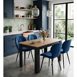 Mango stolica - tamnoplavi baršun / crne noge x 4 | shoptok.hr