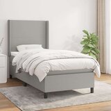  Box spring postelja z vzmetnico svetlo siv 100x200 cm blago, (20790586) | Shoptok.si