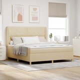 Krevet s opruga kutije s uzglavljem Krema 200 x 180 cm tkanina | shoptok.hr