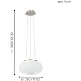 Eglo optica visilica/2 nikl-mat/opal-mat | shoptok.hr