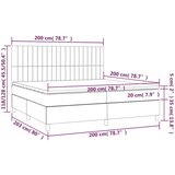  Krevet box spring s madracem LED plavi 200x200 cm od tkanine | shoptok.hr
