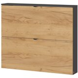 Germania Antracitno siva/v naravni barvi preklopna/stenska omarica za čevlje v hrastovem dekorju 100x85x19 cm Renell – | Shoptok.si