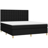  Krevet s oprugama i madracem crni 160x200 cm od tkanine | shoptok.hr