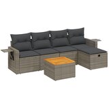  6-dijelni set vrtnih sofa od poliratana s jastucima sivi | shoptok.hr
