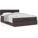 Otomanska postelja z vzmetnico rjav 140x190 cm blago, (22011859) | Shoptok.si