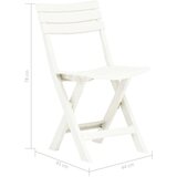  Zložljiv vrtni stol 2 kosa plastika bele barve, (20592326) | Shoptok.si