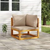  Modularna kutna sofa sa smeđesivim jastucima od bagremovog drva | shoptok.hr