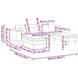  Tkaninska sofa s jastukom 3 pcs Krema 208 cm tkanina | shoptok.hr
