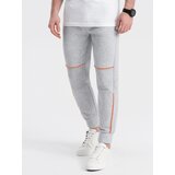 Ombre Men's sweatpants with contrast stitching - grey melange | Shoptok.si