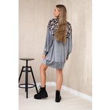 Kesi Leopard print velvet dress grey | shoptok.hr