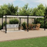  Vrtna sjenica s pomičnim krovom 3 x 6 m krem aluminijska | shoptok.hr