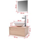 vidaXL 4-Delni Komplet Kopalniškega Pohištva z Umivalnikom in Pipo Bež | Shoptok.si