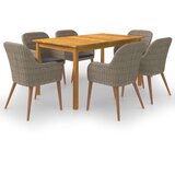  Jedilna garnitura 7-delna rjava | Shoptok.si