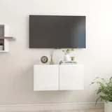 Viseći TV ormarić visoki sjaj bijeli 60 x 30 x 30 cm