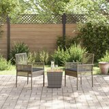 3-delni vrtni bistro set s blazinami sivo poli ratan, (22015373) | Shoptok.si